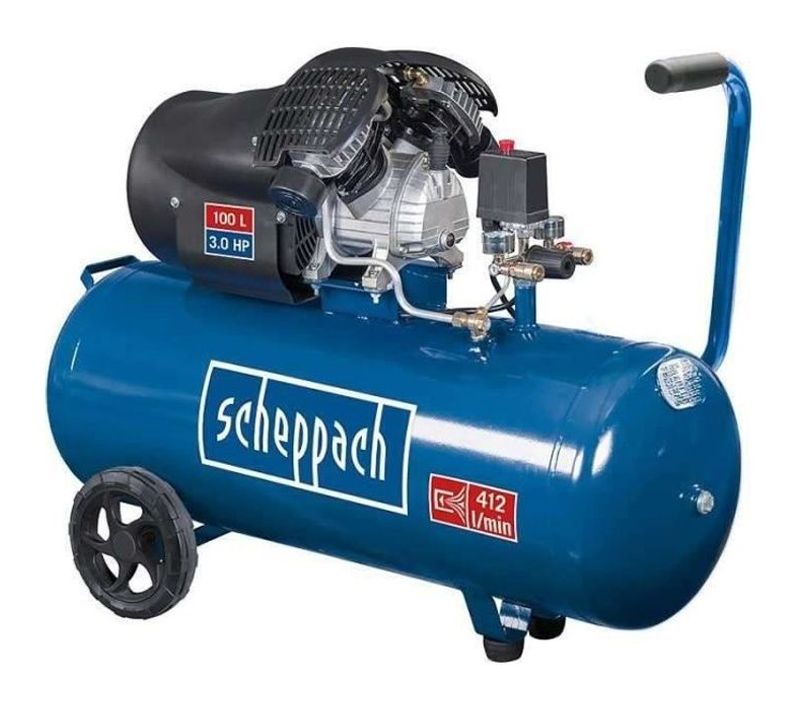 Compresseur D'air Horizontal  Hc120dc - 100 L - 2200 W - 10 Bars - 3cv - Double Cylindre à Moteur L
