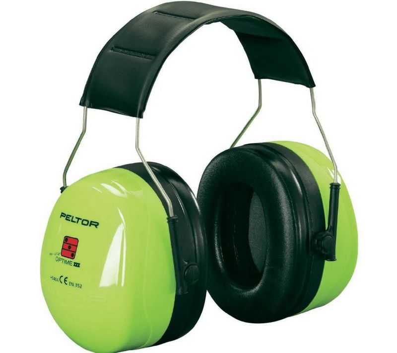 Casque Peltor Optime 3 Vert Fluo Haute Visibilité