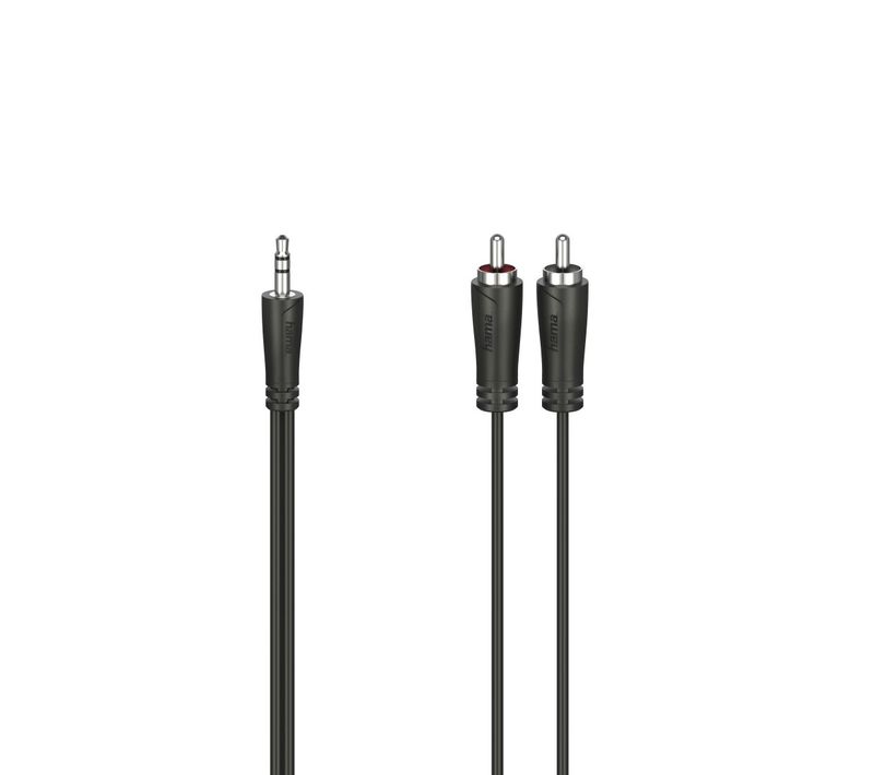 Câble audio fiche HAMA jack mâle - 2 fiches RCA mâle