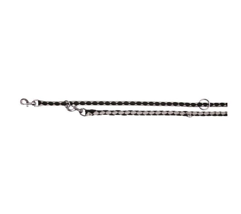 Laisse Cavo Réglable 2m Noir Et Argent Pour Chien