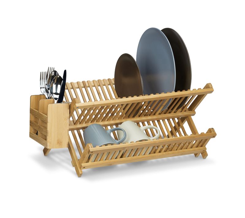 Égouttoir à Vaisselle Et Couverts Bambou