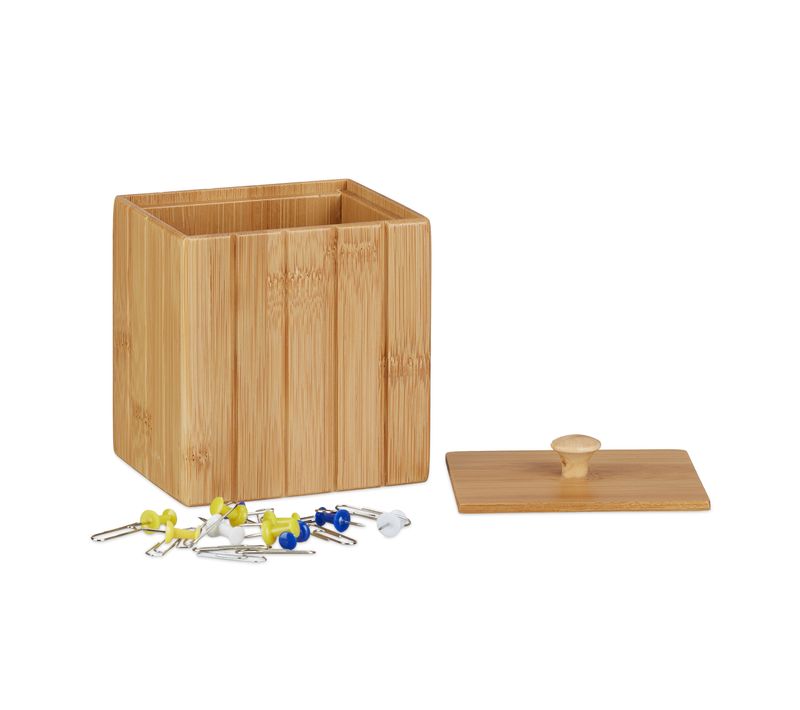 Boîte De Rangement Bambou Couvercle
