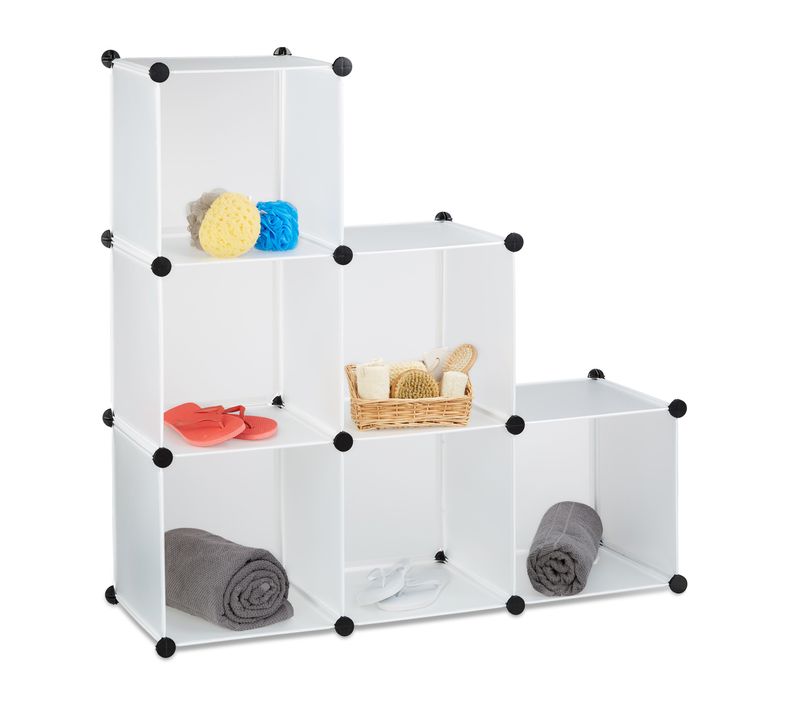 2x Étagère Escalier 6 Casiers Blanc