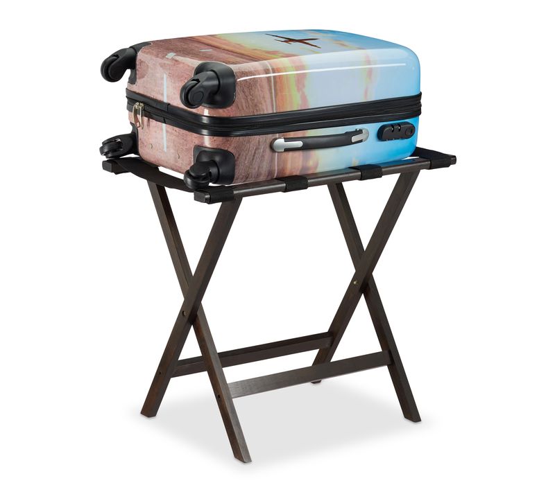 Porte-bagages Pliant Bambou Marron Foncé