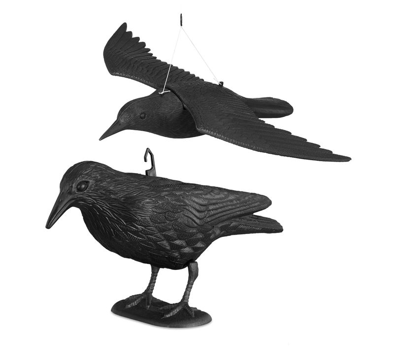 Lot De 2 Corbeaux De Jardin Anti-pigeon