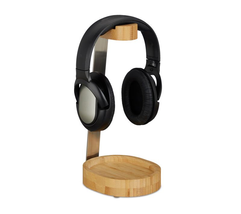 Support à Casque Audio En Bambou