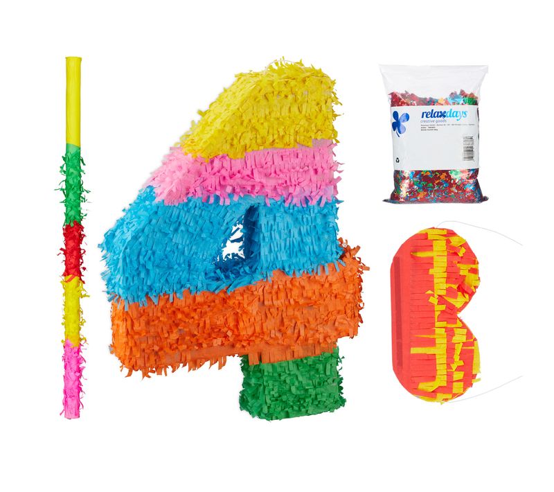 Ensemble Piñata 4 Pièces, Chiffre 4
