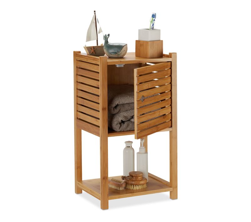 Etagère De Bain En Bambou, 3 Étages