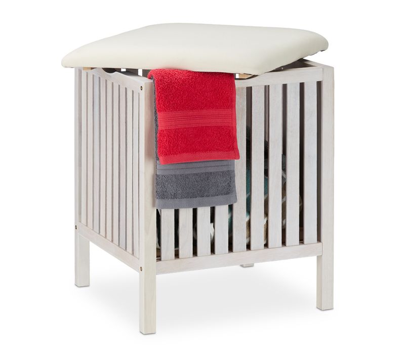 Panier à Linge Blanc Avec Siège