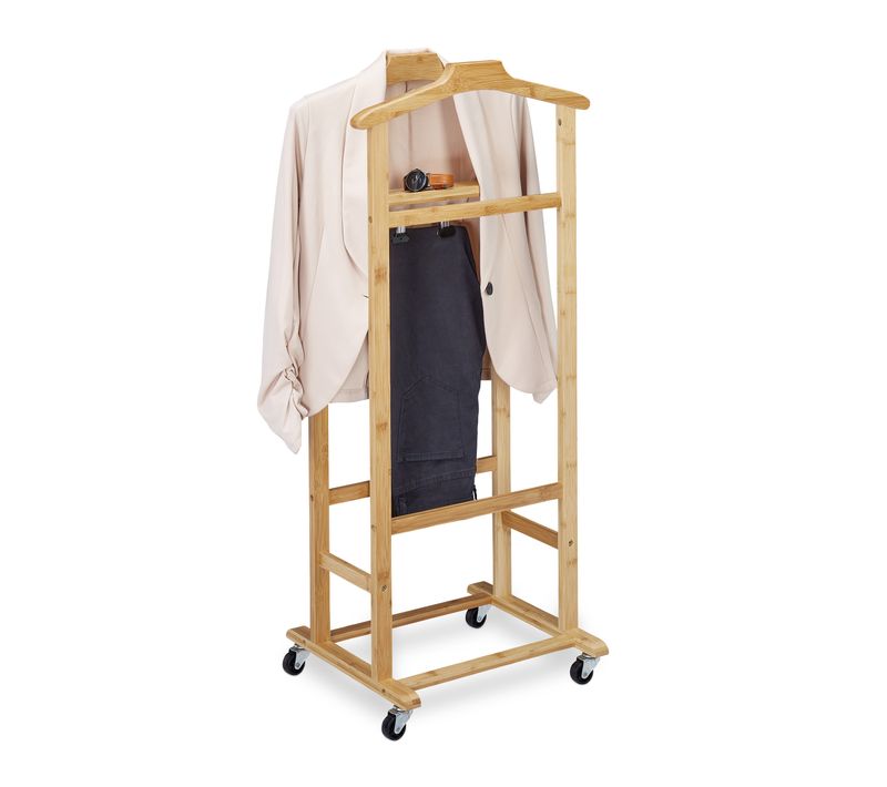 Valet De Chambre À Roulettes En Bambou 47x37x107