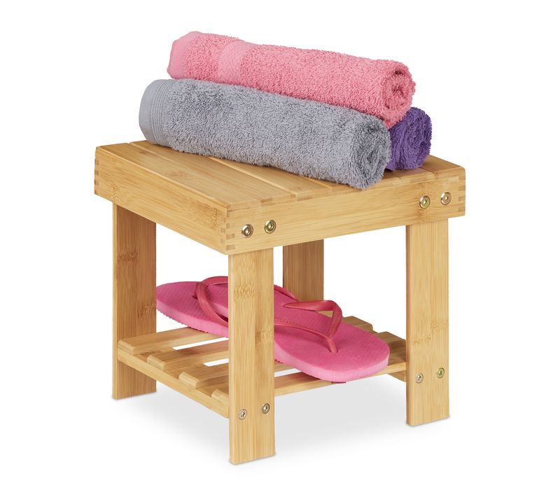 Tabouret De Salle De Bain En Bambou