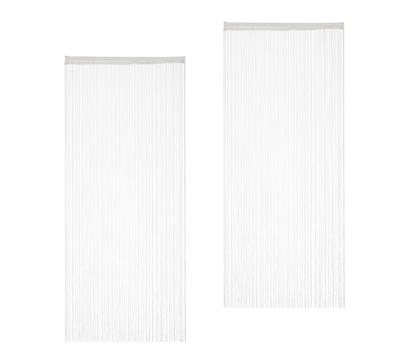 Rideau De Fils Blanc En Lot De 4