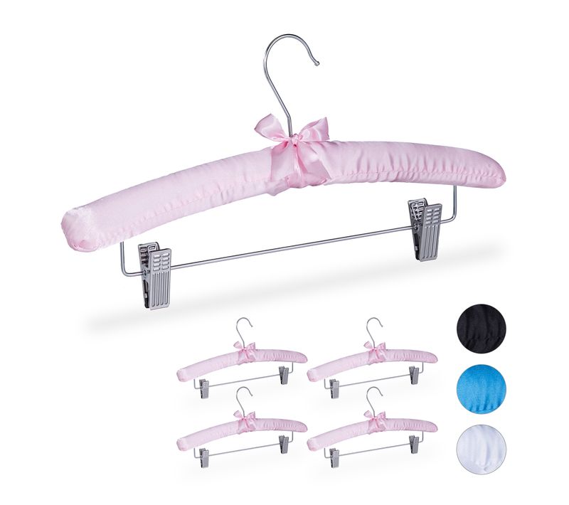 Cintres En Satin Rose En Lot De 10