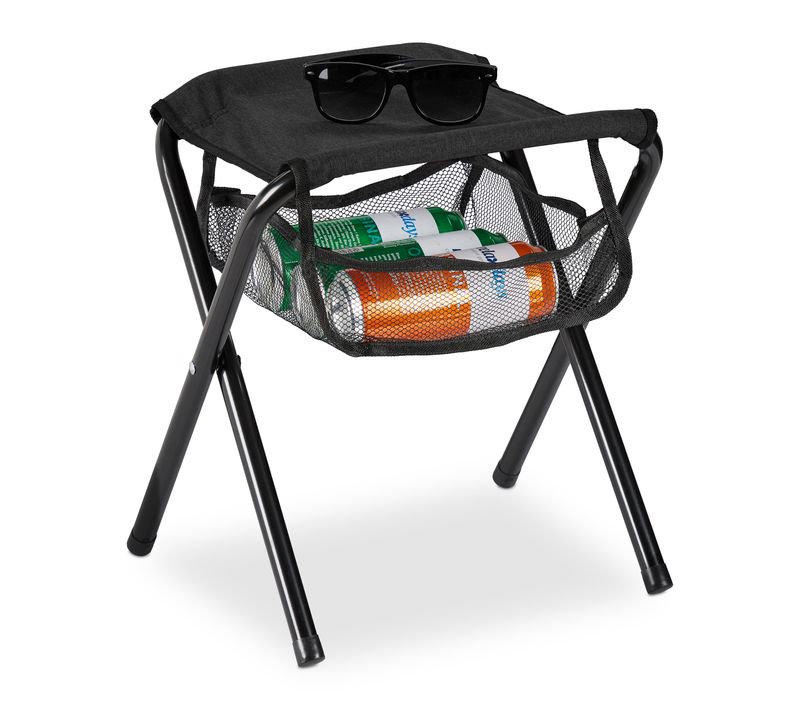 Tabouret Pliant Camping Noir 120 Kg
