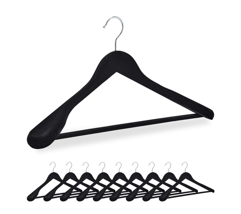 Cintre Velours Noir En Lot De 10