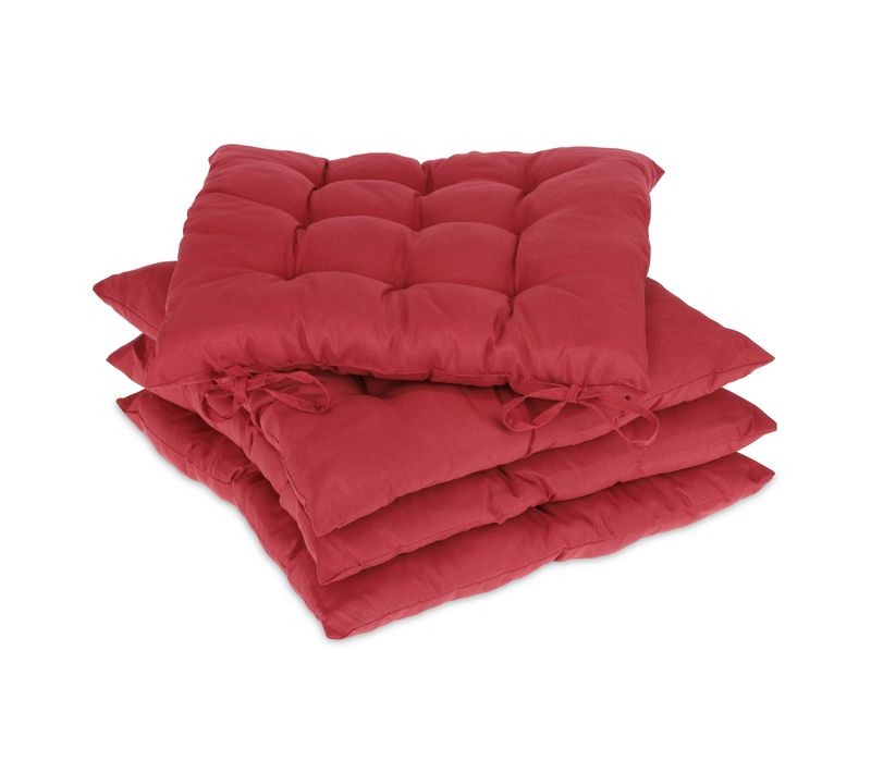 Galette De Chaise Rouges En Lot De 4