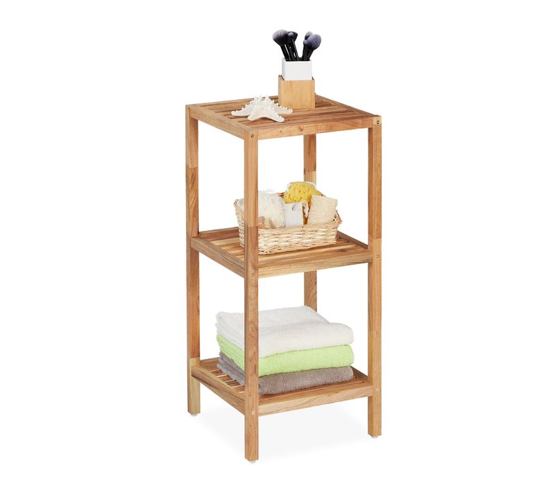 Étagère De Salle De Bain Noyer 3 Niveaux