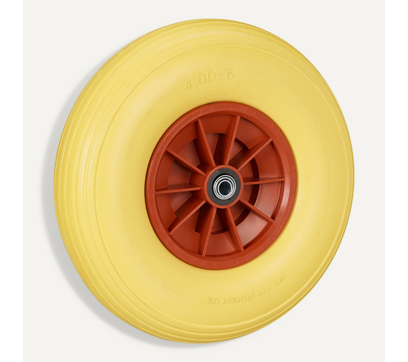 2xroue De Brouette Jaune Et Rouge 4.00-6
