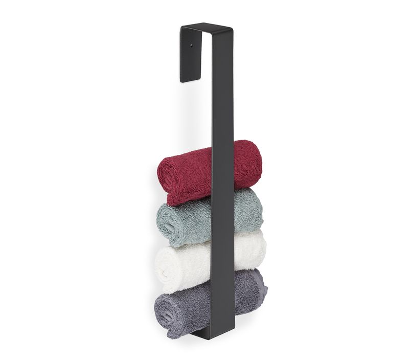 Porte-serviette Mural Noir Sans Perçage