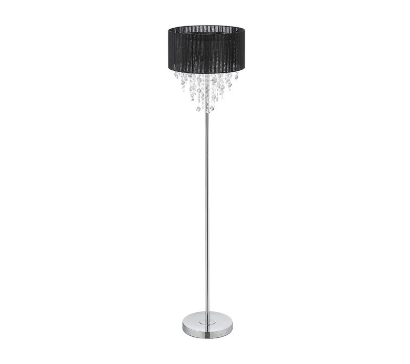 Lampe à Pied Noire Avec Cristaux