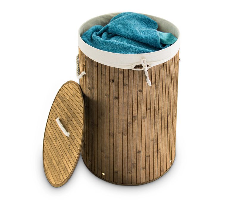 2x Panier à Linge Bambou Rond