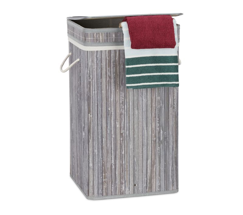 Lot De 2 Corbeilles Linge Bambou Gris