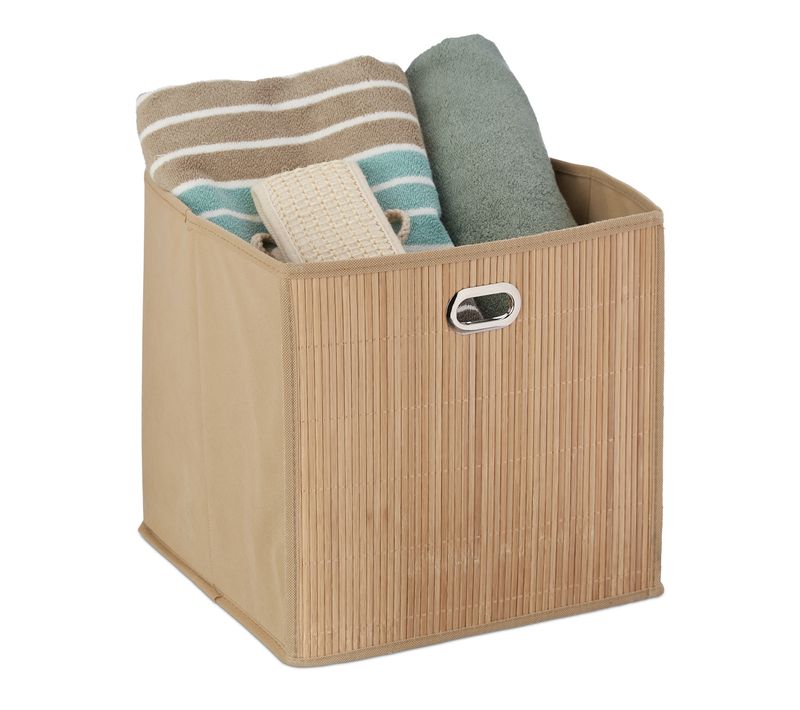 3x Paniers De Rangement En Bambou Haut