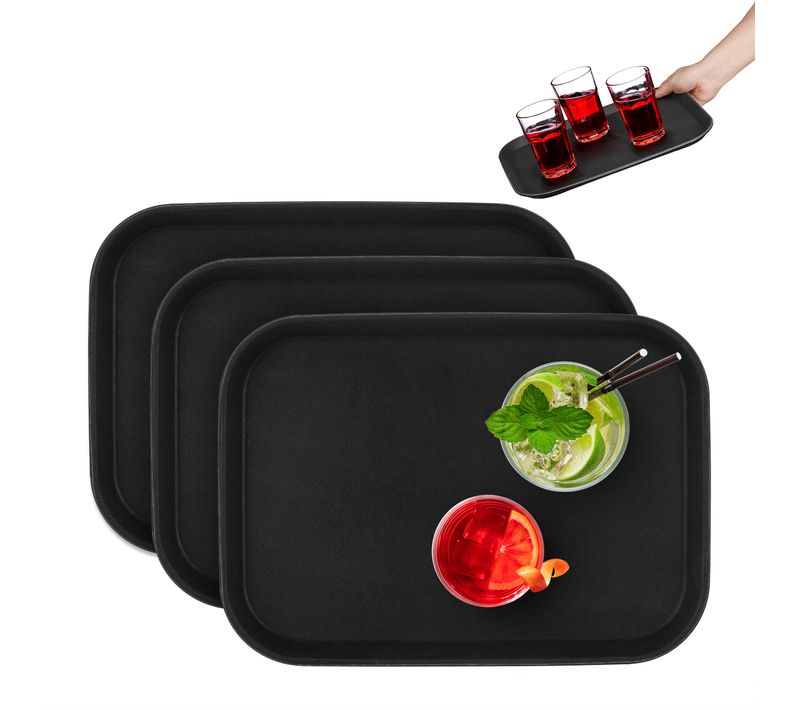 Lot De 3 Plateaux De Service 25x35x2