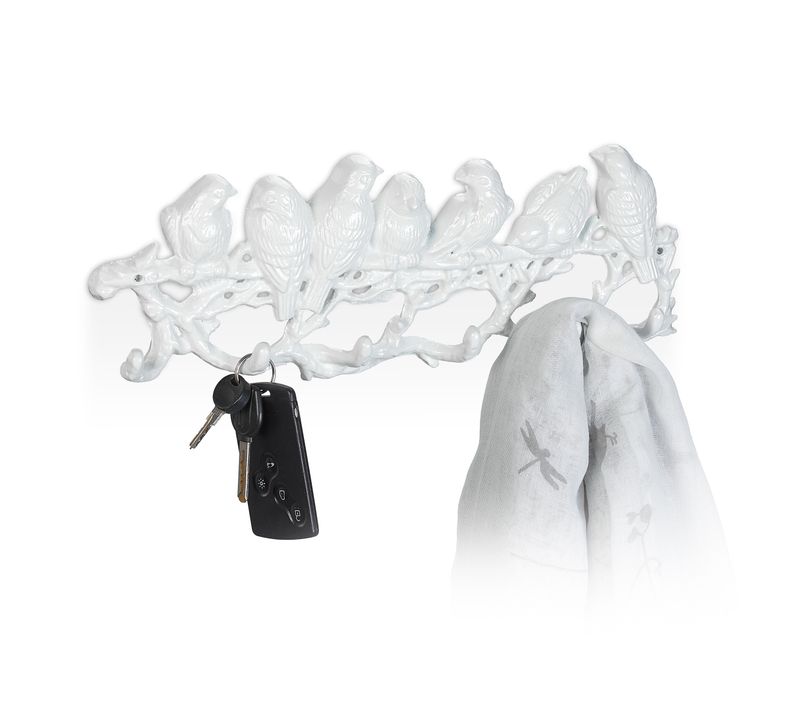 Portemanteau Blanc Design Oiseaux