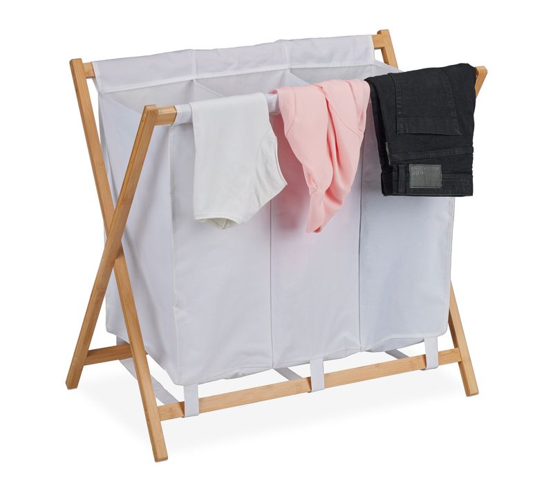 Panier à Linge Pliable 3 Compartiments