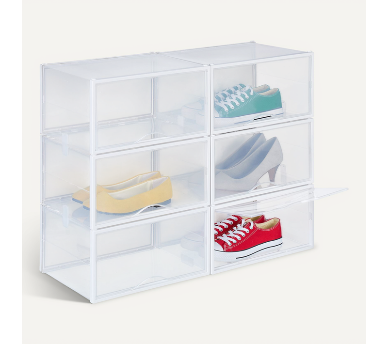 6x Boîtes à Chaussures Empilables