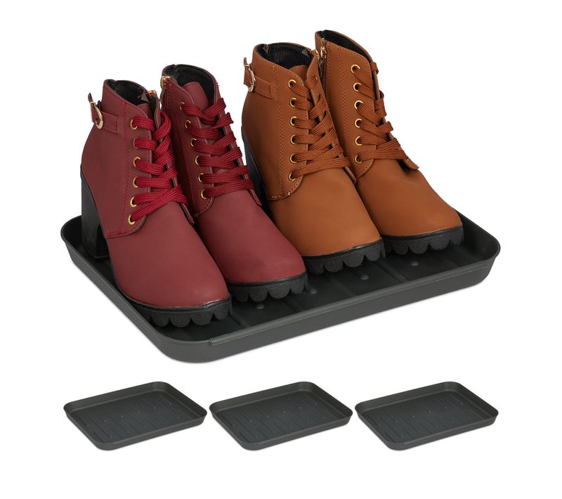 Plateau à Chaussures Noir En Lot De 4
