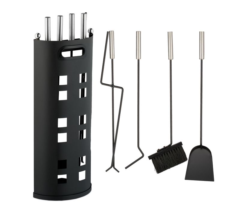 Set Cheminée 5 Pièces Serviteur Noir