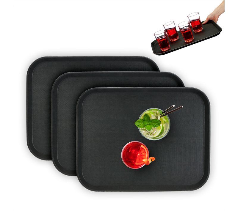 Lot De 3 Plateaux De Service 46 X 35 Cm