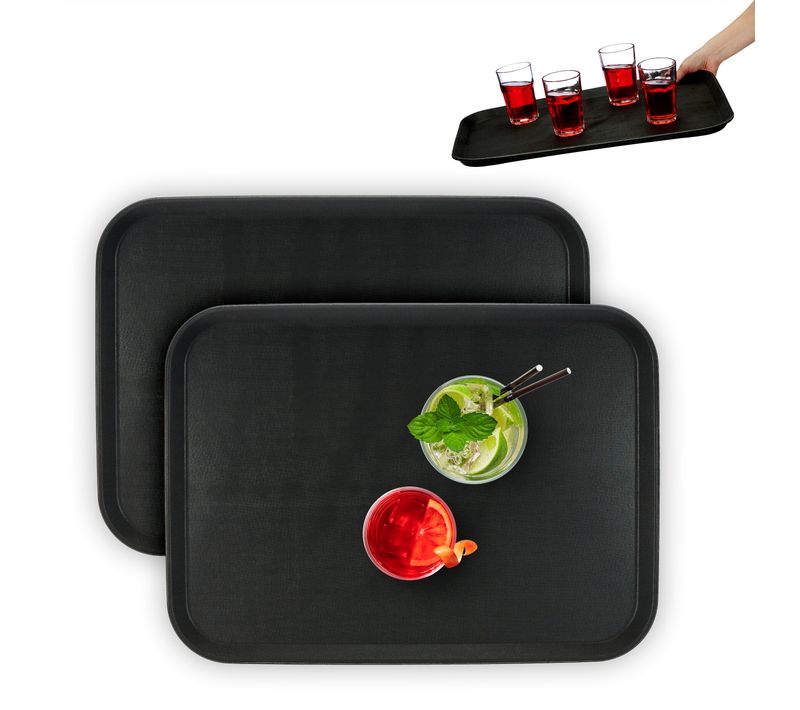 Lot De 2 Plateaux De Service 56 X 41 Cm