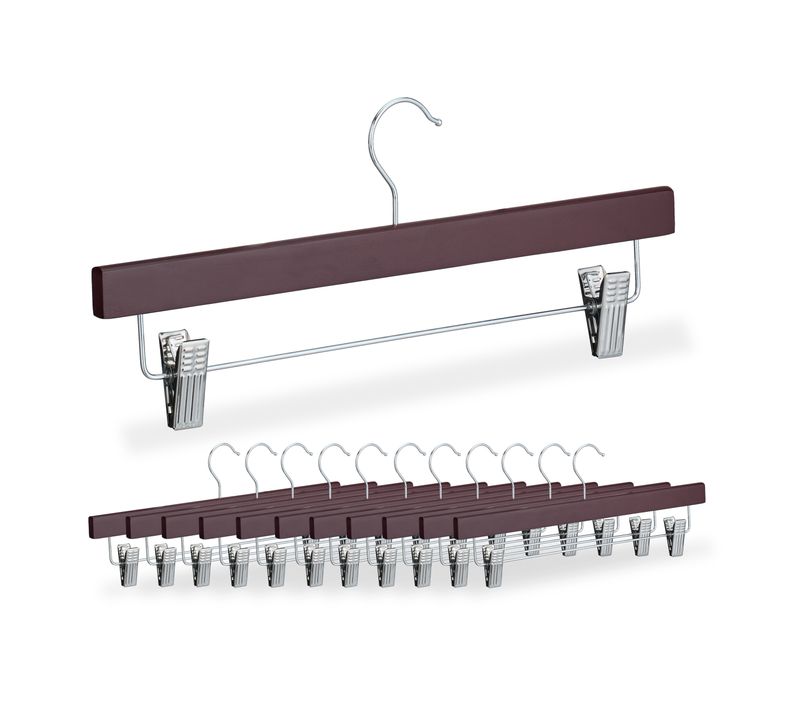 Lot De 12 Cintres à Pantalons En Bois