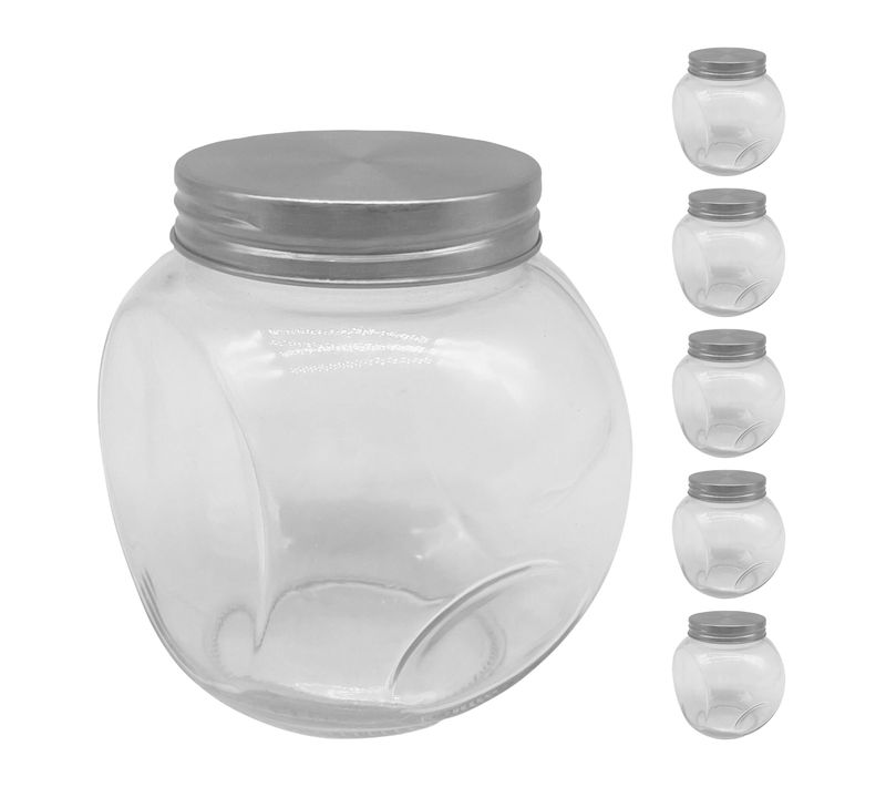 Lot De 6 Bocaux Bonbons, 480 Ml