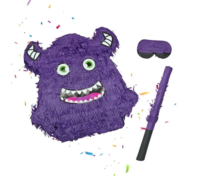 Set Piñata Monstre Avec Tige Et Masque