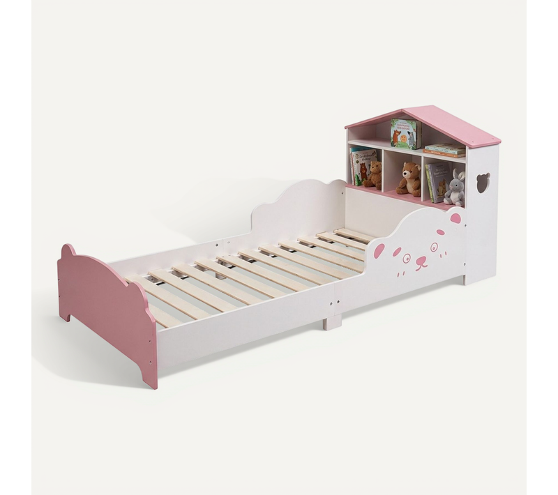 Lit D'enfant Avec Étagère-maison 70 x 140