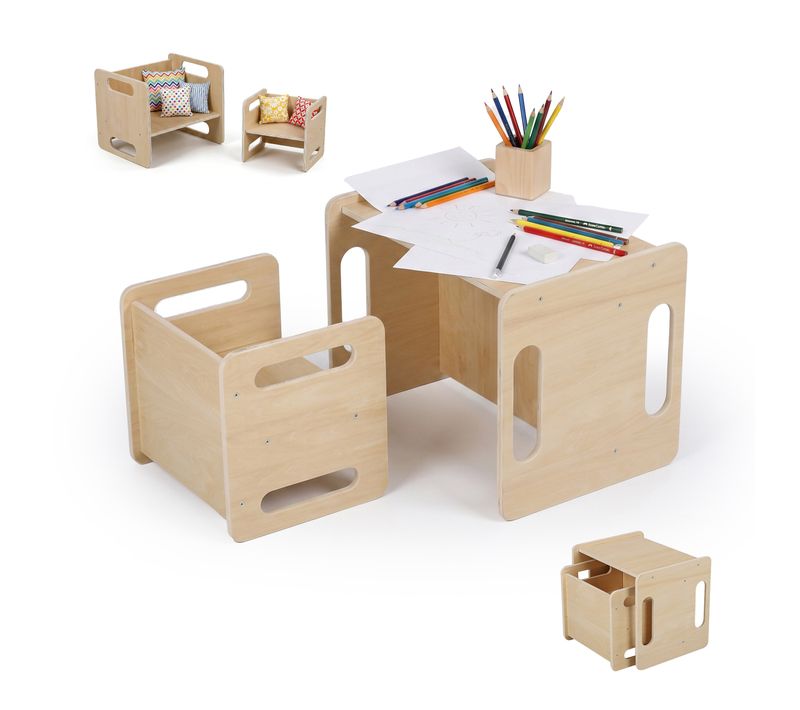 Ensemble Sièges Enfants Bois, 2 Pièces