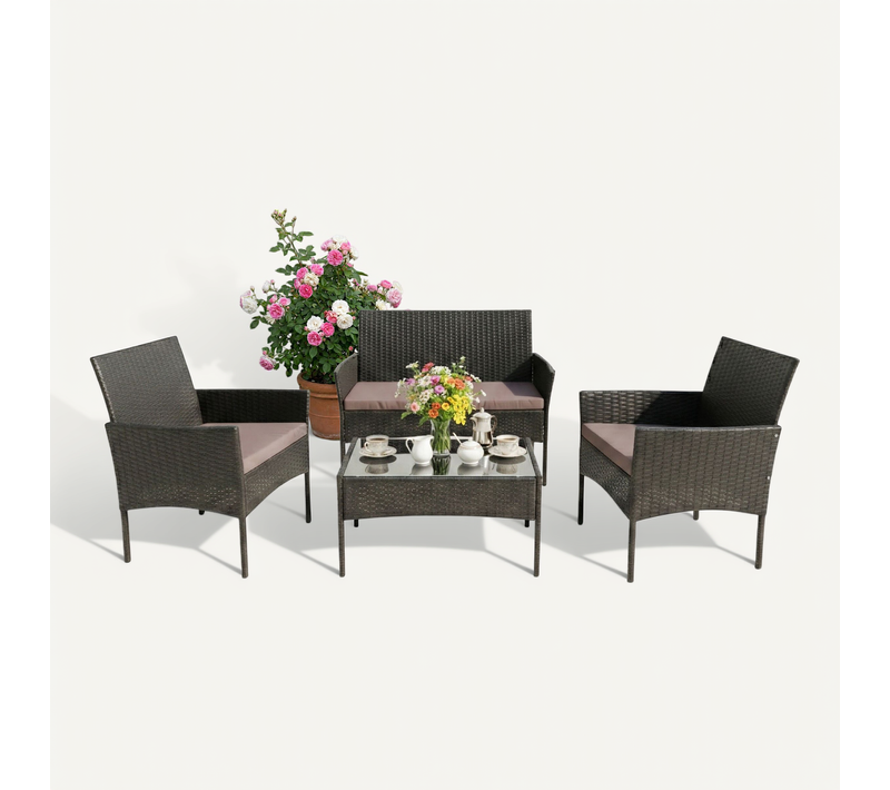 Ensemble Jardin En Polyrotin, 4 Pièces