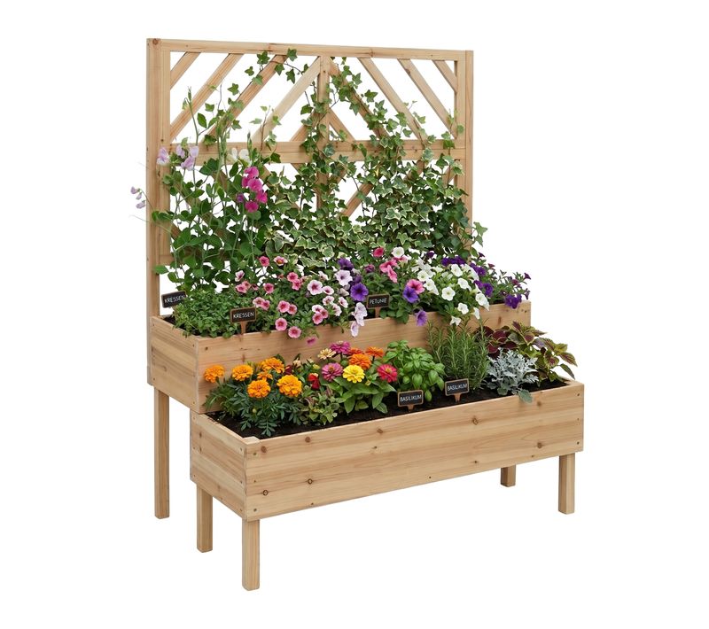 Jardinière Treillis Bois