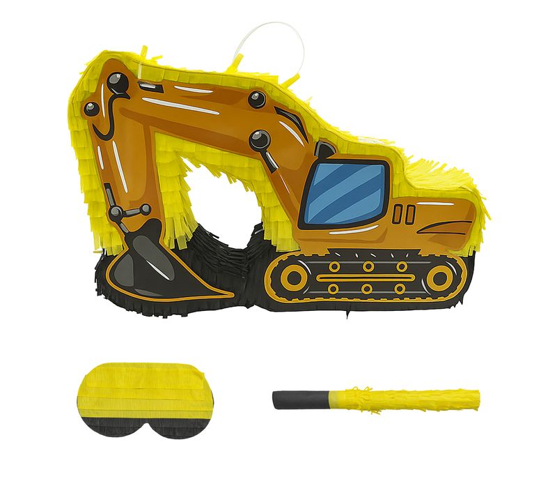 Piñata Set Chantier Avec Bâton et Masque