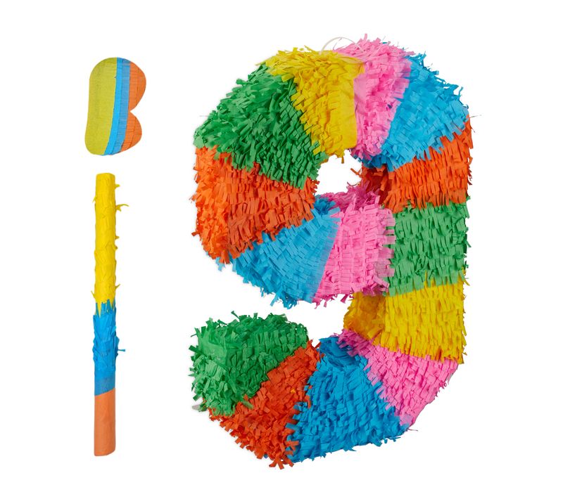 Pinata Chiffre Avec Club Et Masque