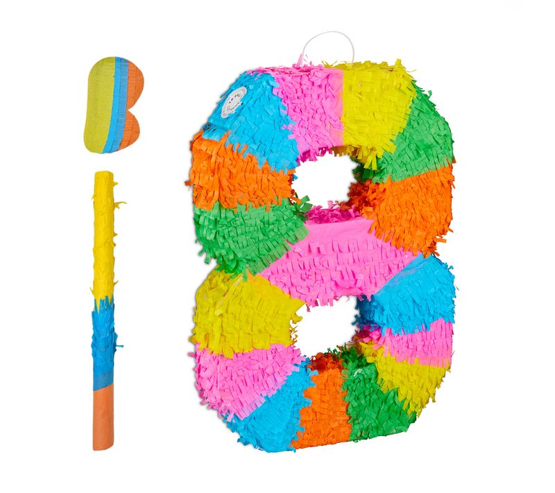 Pinata Chiffre Avec Club Et Masque