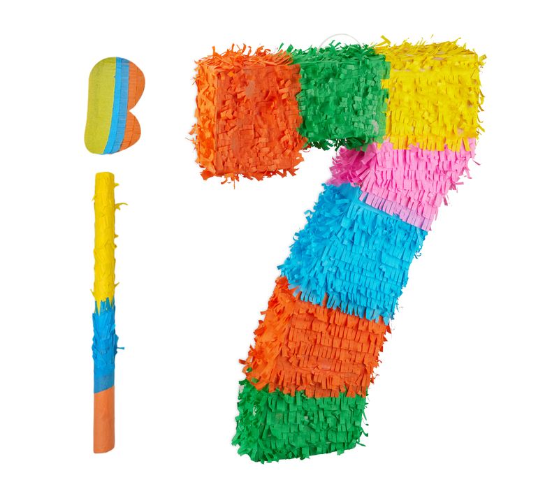Pinata Chiffre Avec Club Et Masque