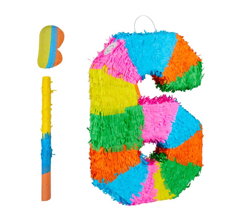 Pinata Chiffre Avec Club Et Masque