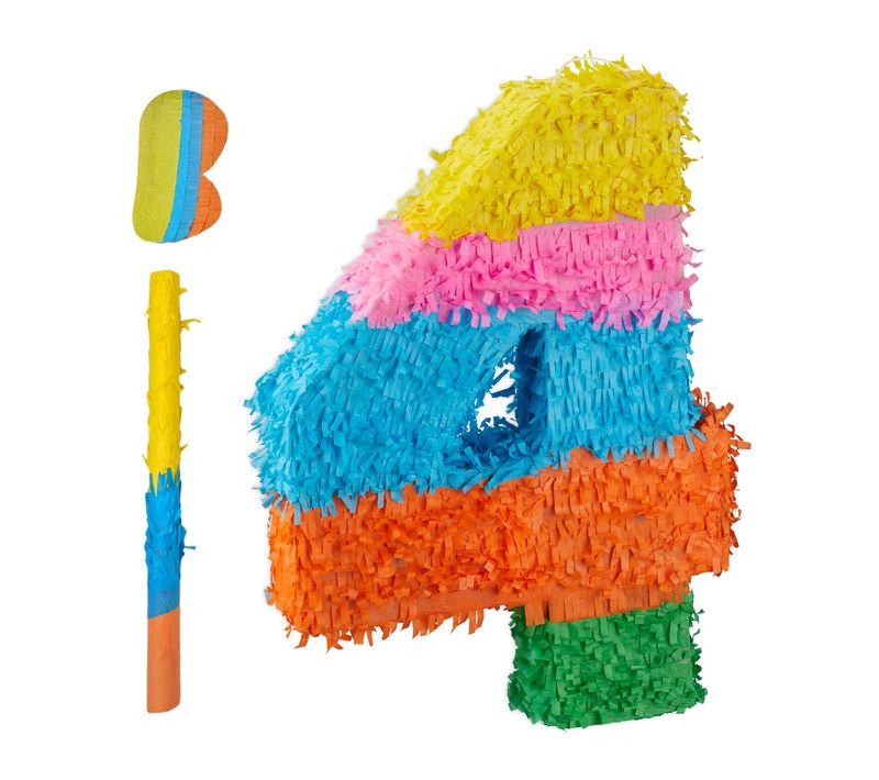 Pinata Chiffre Avec Club Et Masque