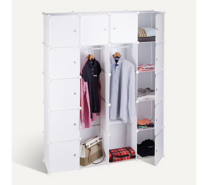 Étagère Cube Penderie Armoire 14 Casiers