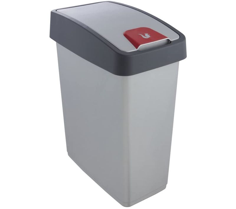 Poubelle Premium Avec Couvercle, Soft Touch, 25 L, Magne, Magne, Argent